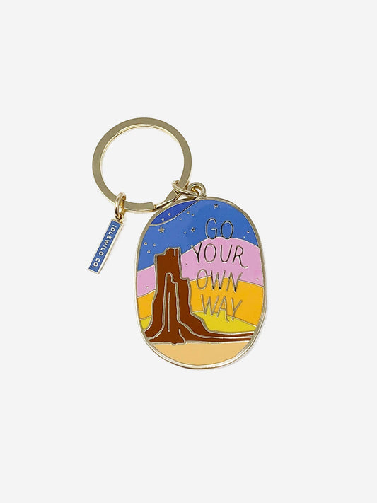 Go your own way southwestern scene keychain