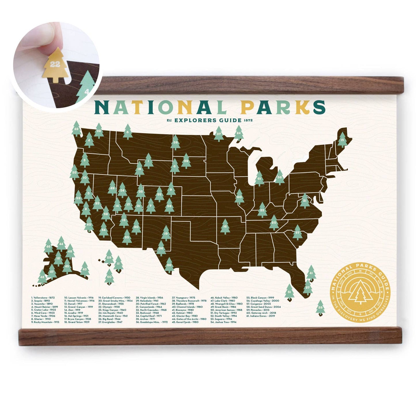 National Park Map with stickers