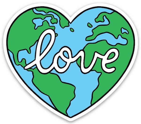 Earth Love Heart shaped sticker by The Found