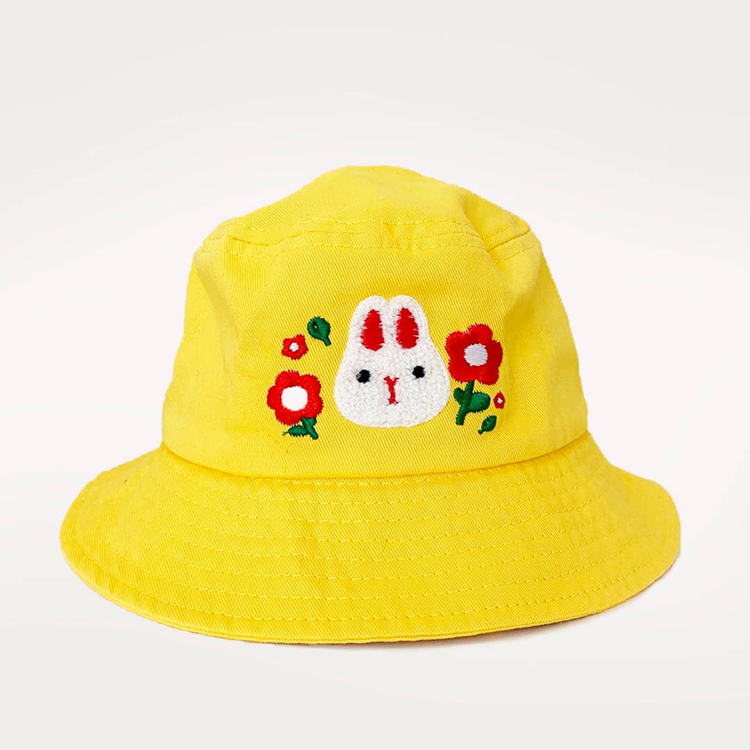 Yellow bunny baby bucket hat, by Little Red House