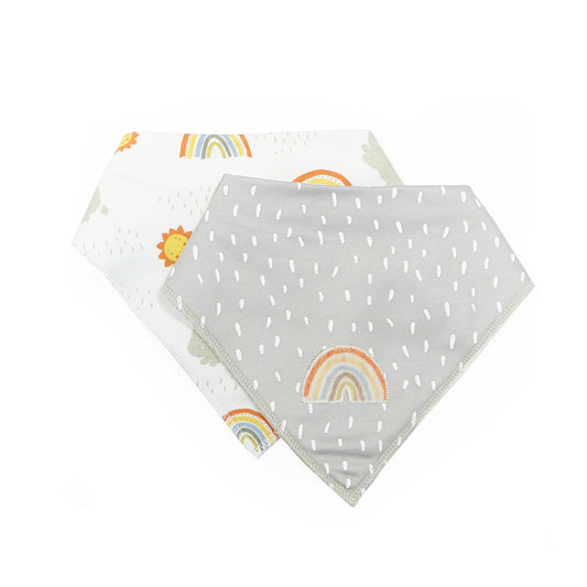 Sunshine and rainbows baby bibs by Bunnies by the Bay