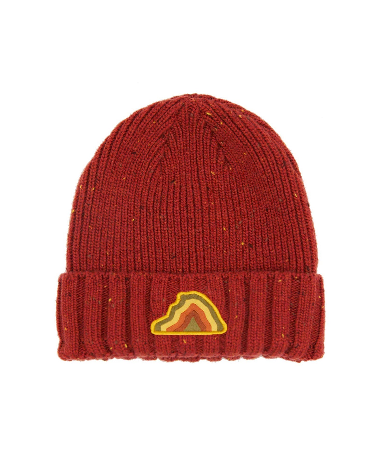 Red Spectradome fleck beanie with half dome patch by Parks Project
