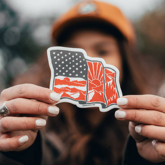 USA nature flag sticker by Atomic Child
