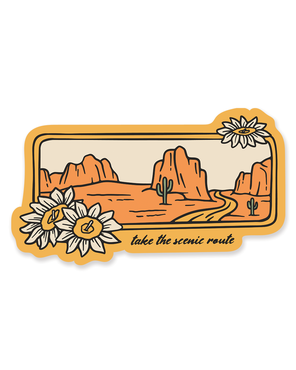 Take the scenic route desert sticker by Keep Nature Wild