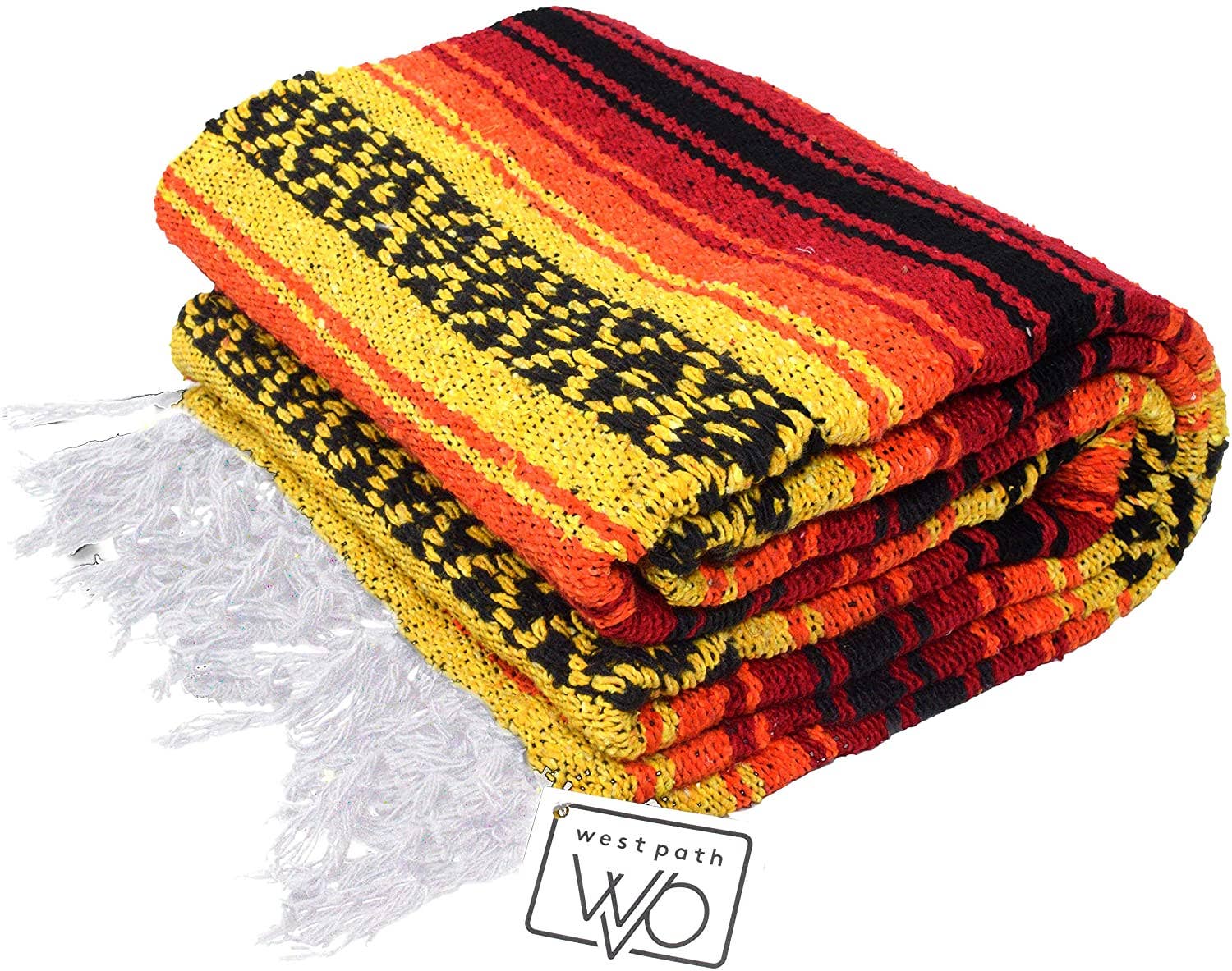 Westpath Mexican Falsa Blanket in red, orange and yellow