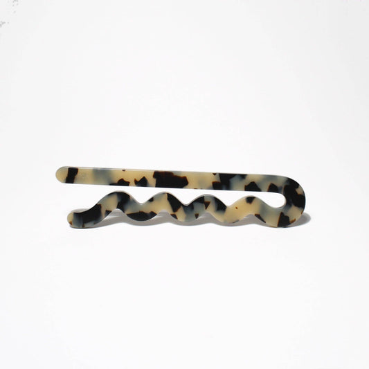 Giant Bobby Pin in milky tortoiseshell by Woll Jewelry