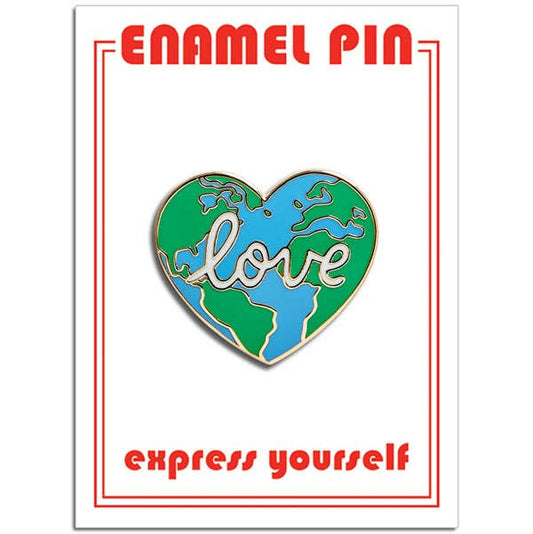 Earth Love heart shaped enamel pin by The Found