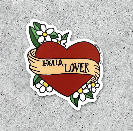 Hello, Lover heart with flowers sticker by Citizen Ruth
