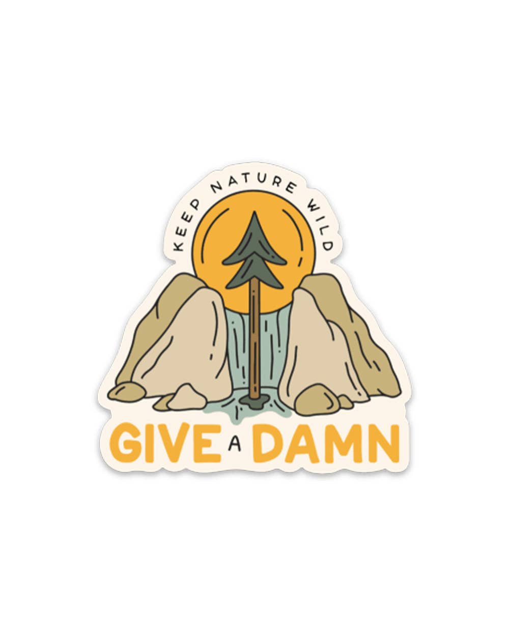 Give a Damn waterfall sticker by Keep Nature Wild