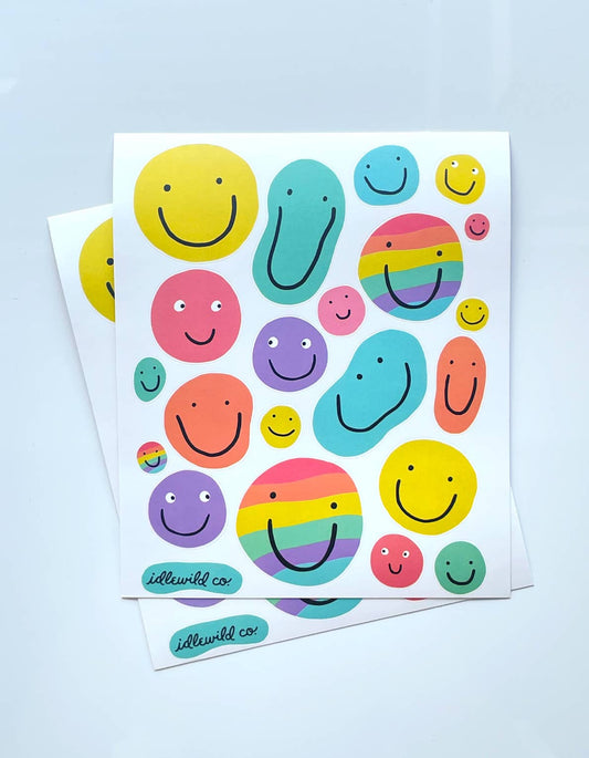 Smiley face sticker sheets by Idlewild