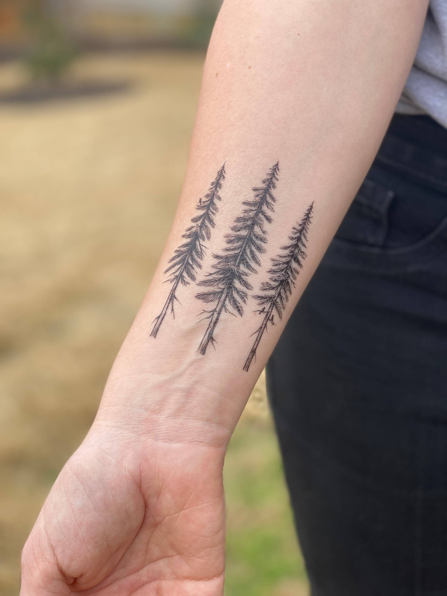 Pine Trees temporary tattoo by NatureTats