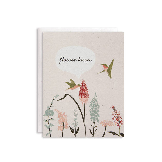 Flower Kisses hummingbird greeting card by June & December