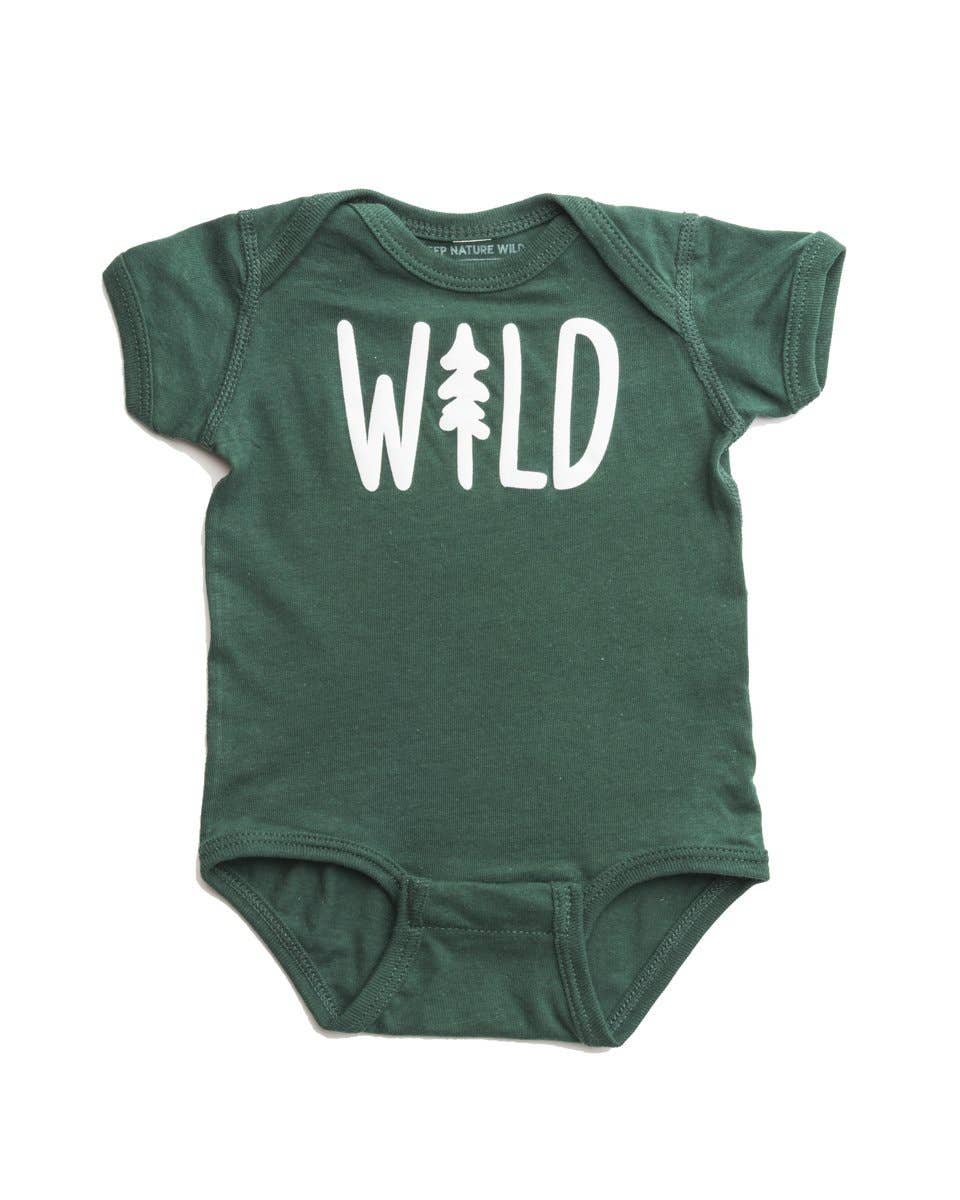 Dark green wild pine onesie by Keep Nature Wild