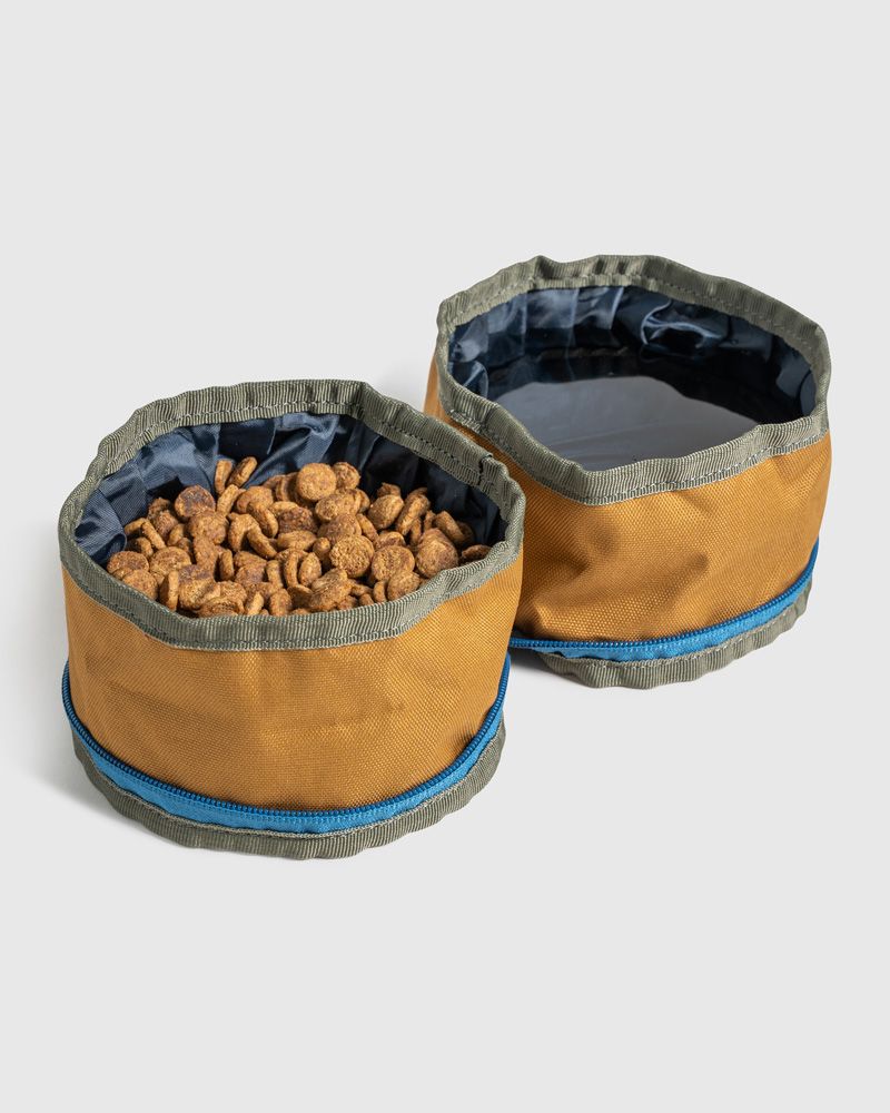 Collapsible dog bowl in mustard by United by Blue