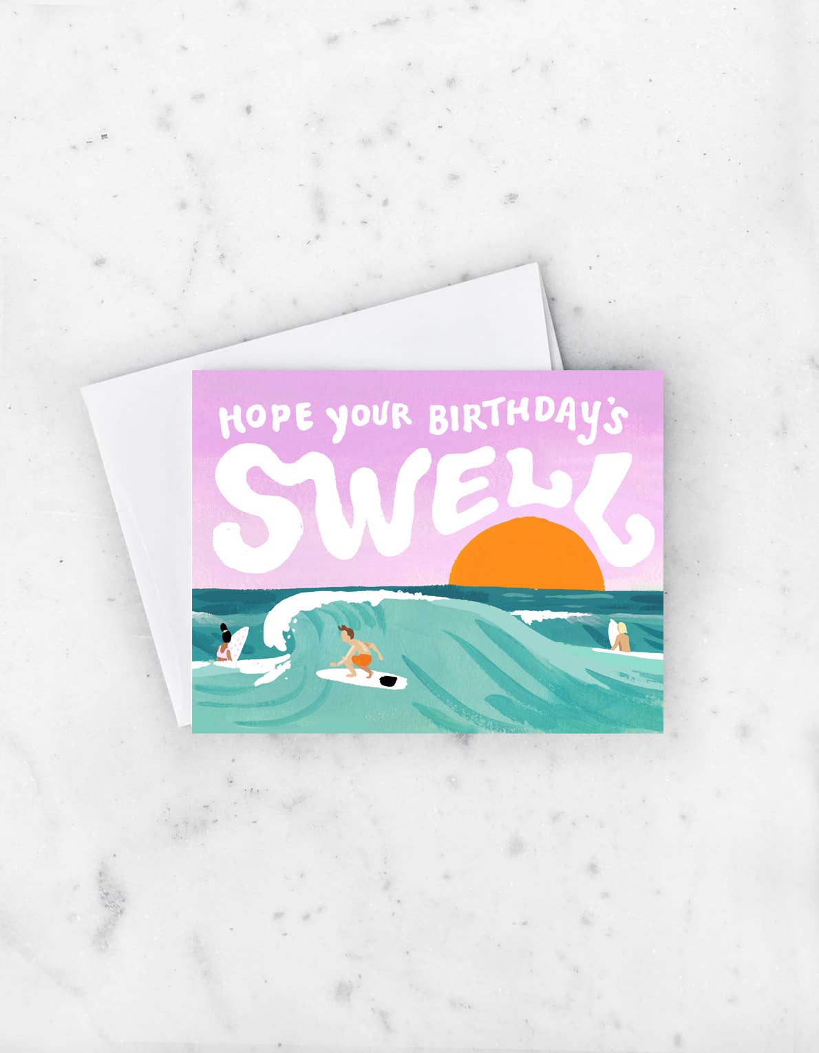 Hope your Birthday's Swell surfing sunset card by Idlewild