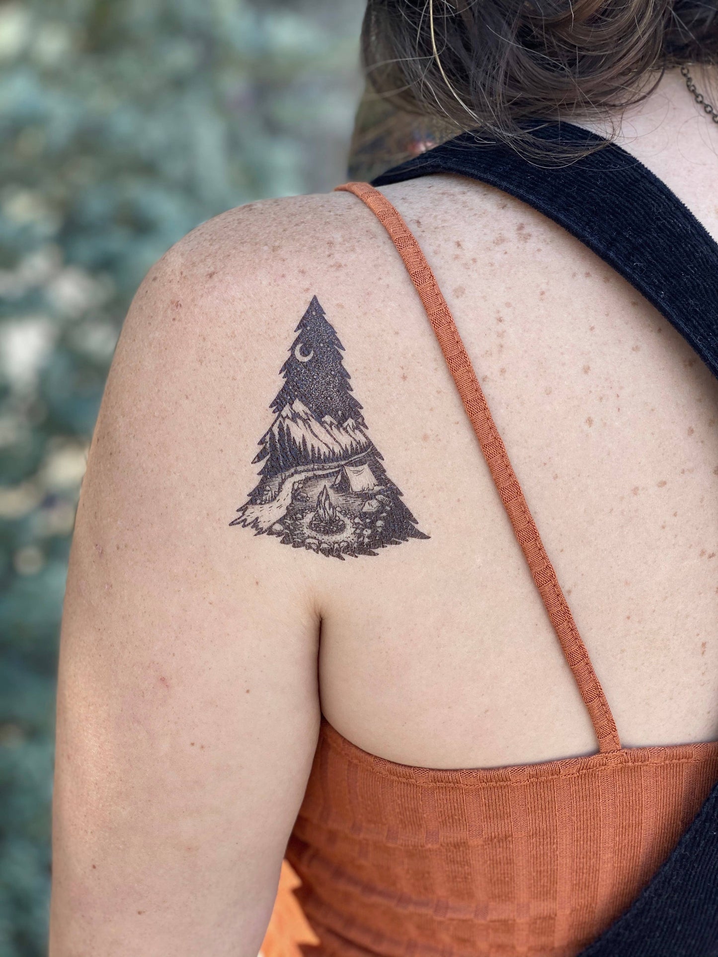 Pine mountain camping temporary tattoo by NatureTats