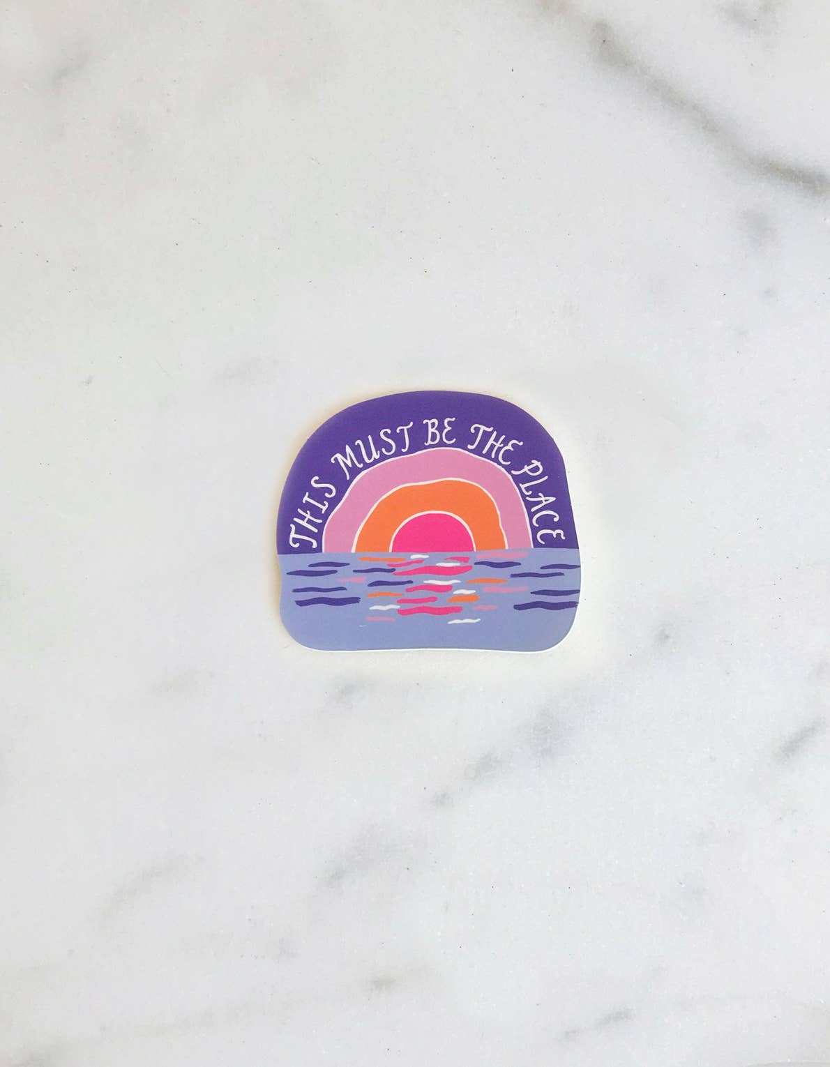 This must be the place sunset over ocean sticker by Idlewild