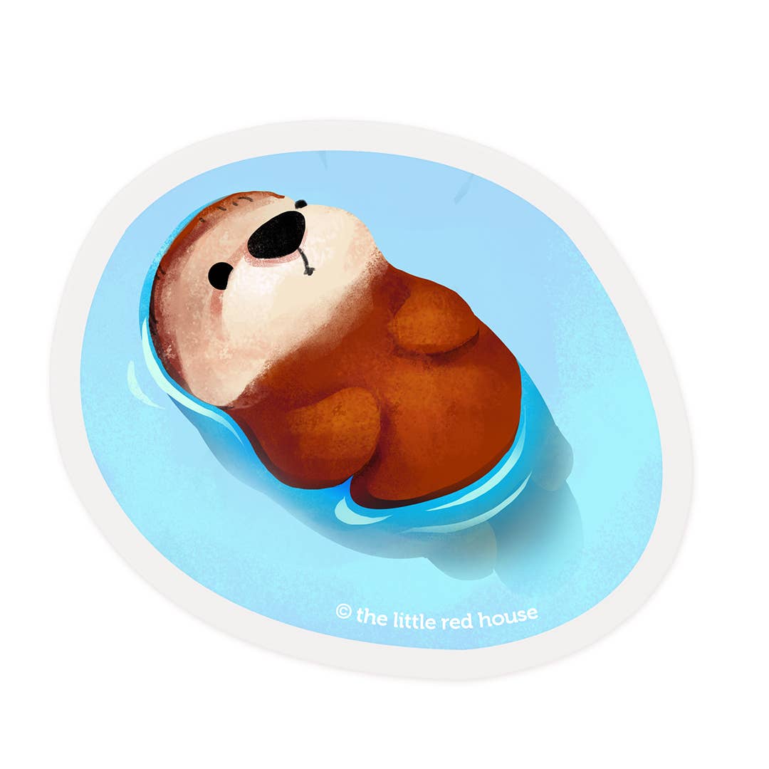 Chill otter sticker, by Little Red House