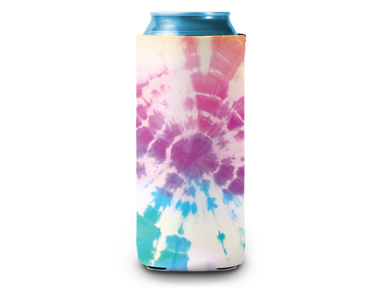 Slim Can Cooler by Skumps with pastel tie dye