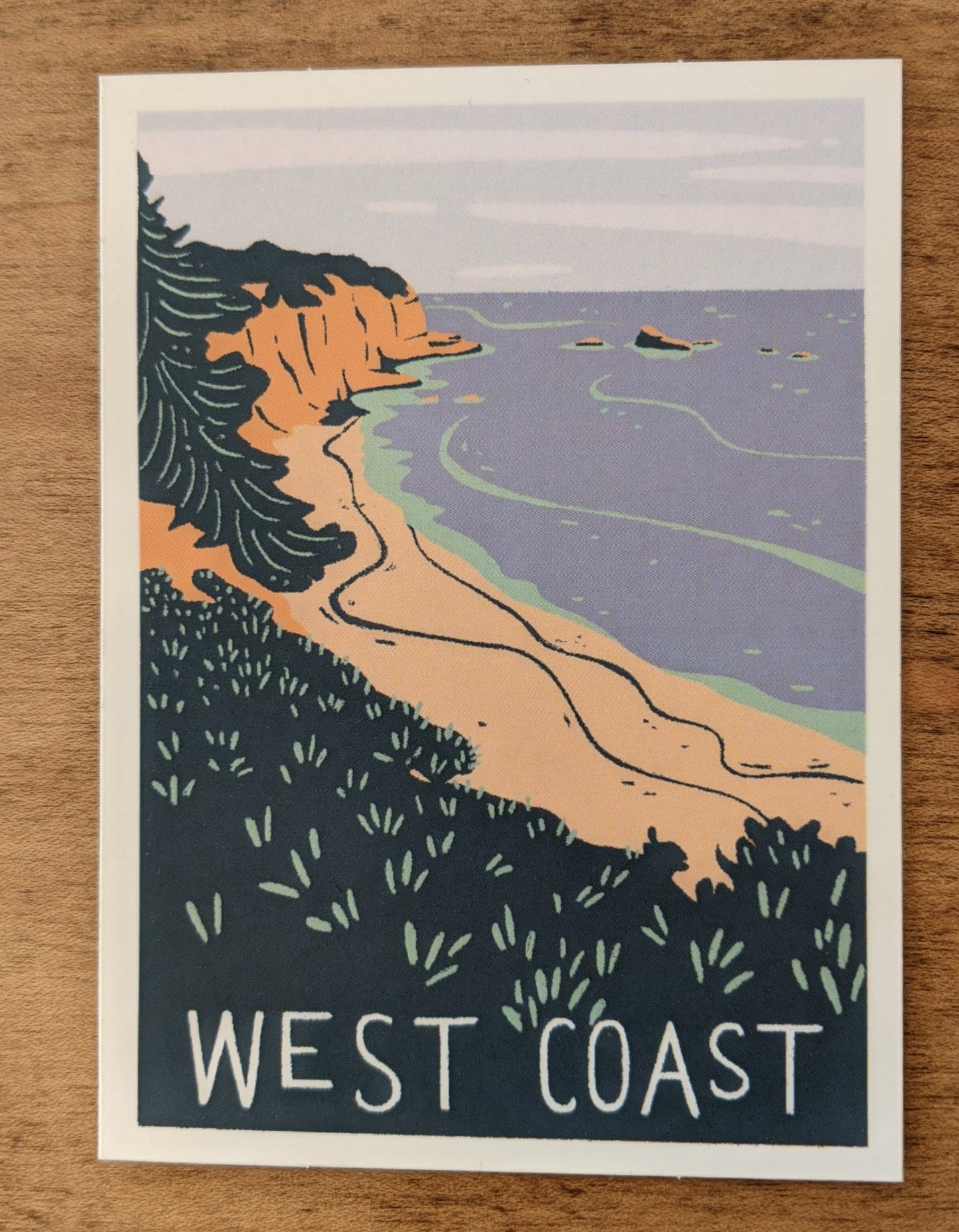 West Coast ocean cliffs sticker