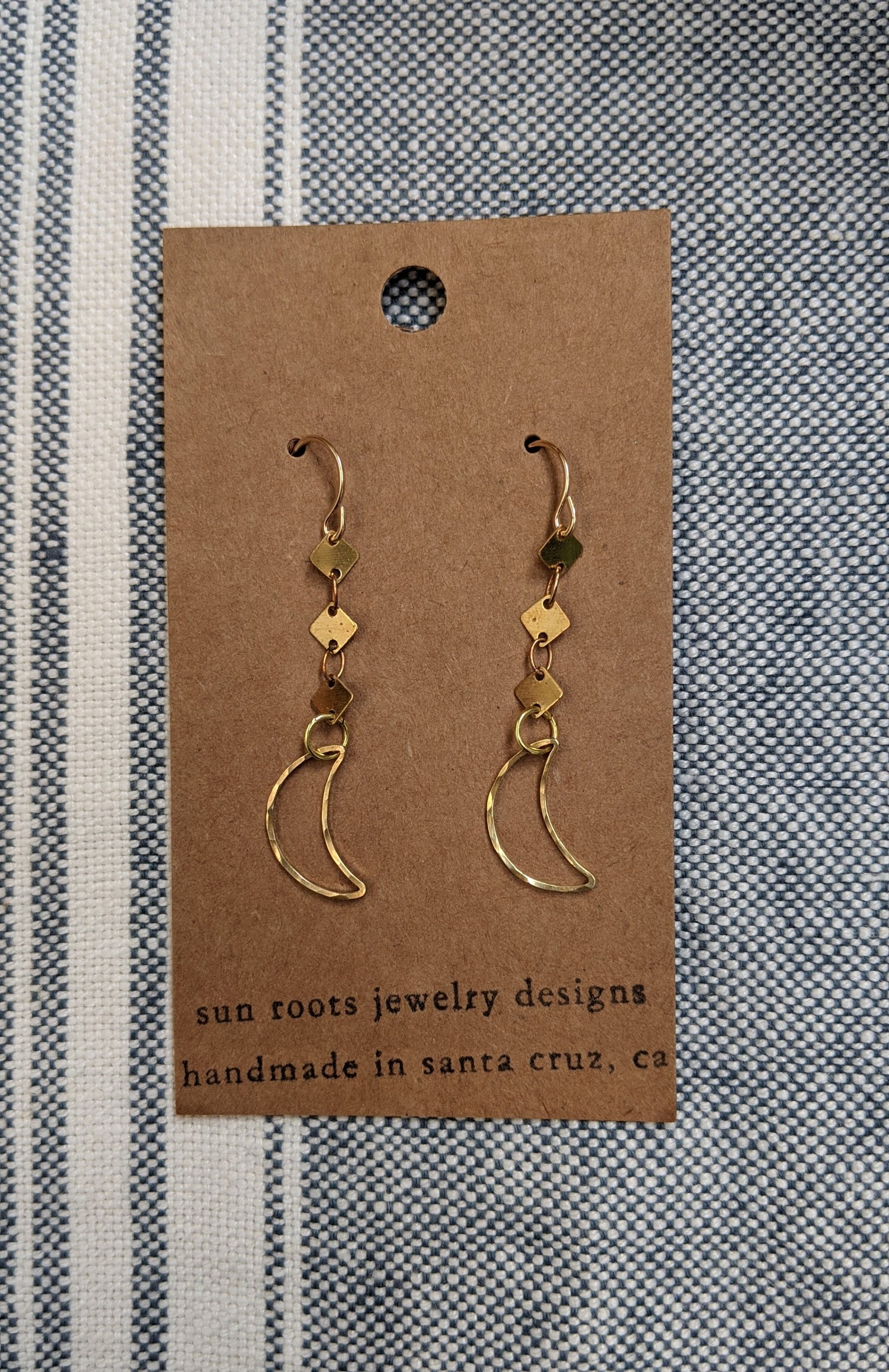 Lucia Moon dangle brass earrings by Sunroots Jewlery