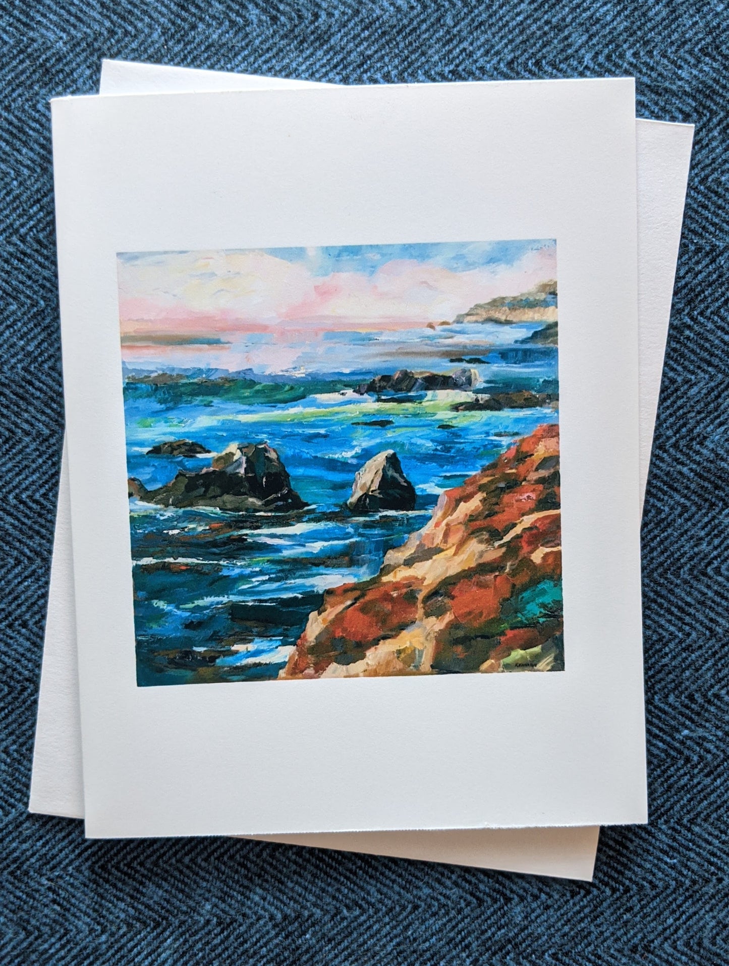 Local stationery with coastal cliffs by artist Bill Kennann