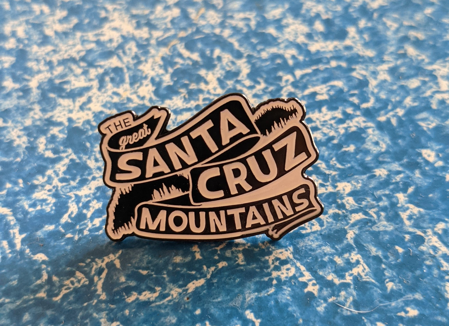 Great Santa Cruz Mountains banner logo enamel pin