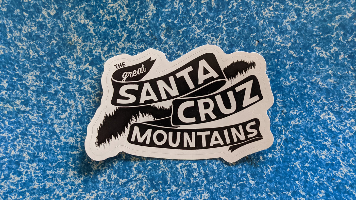 Great Santa Cruz Mountains banner logo sticker