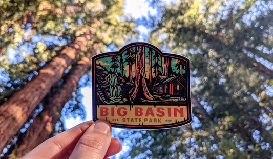 Big Basin State Park sticker, designed in collaboration with NowhereLand
