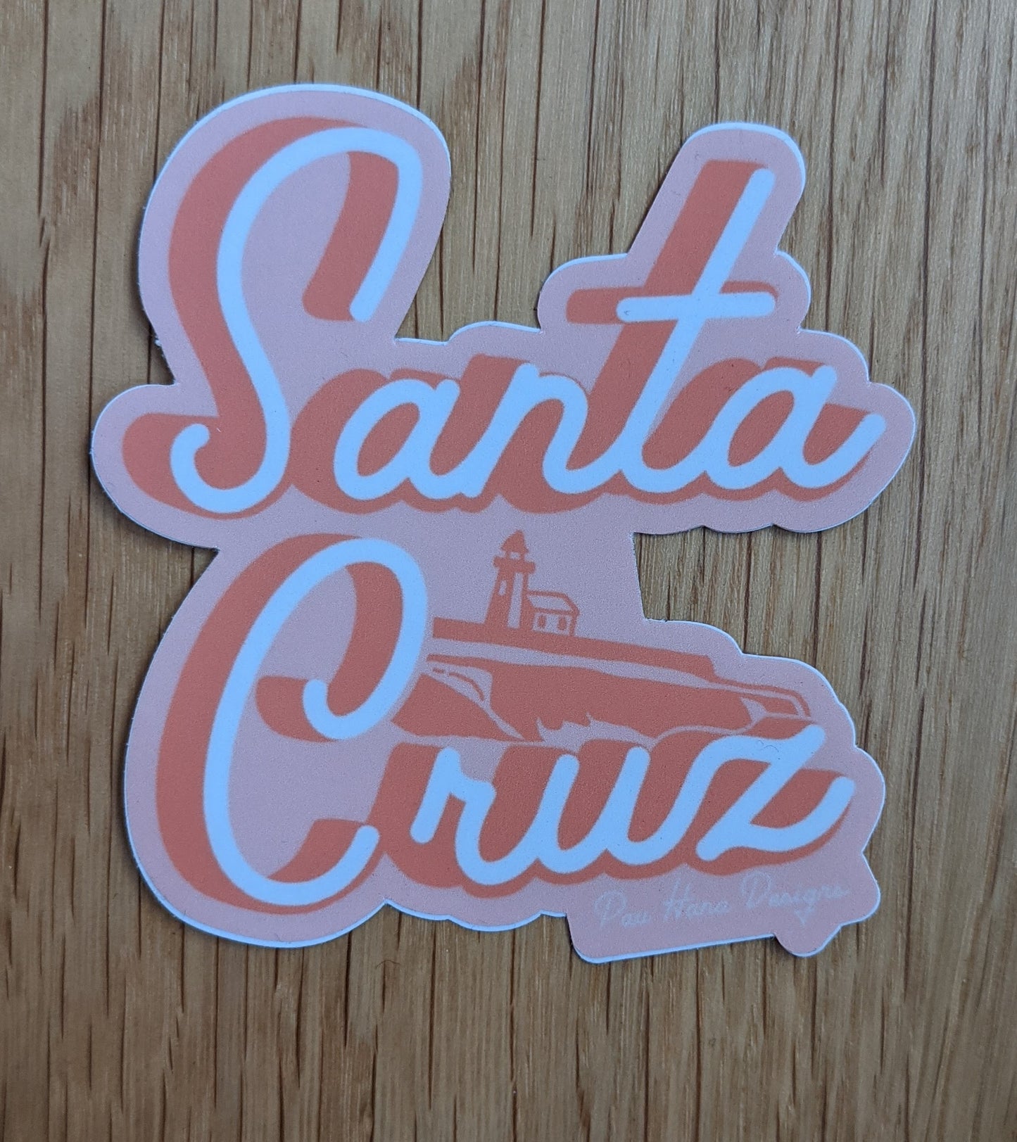 Pink Santa Cruz lighthouse sticker by Pau Hana Designs