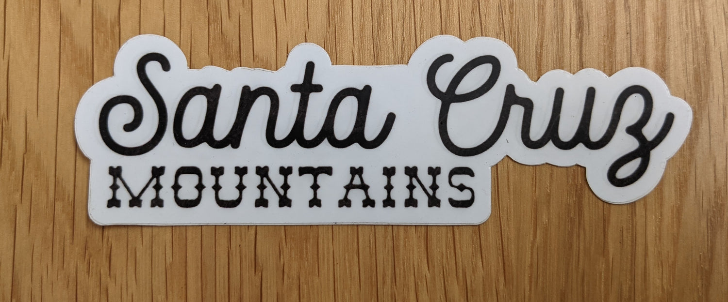 Black and White Santa Cruz Mountains sticker by Pau Hana Designs