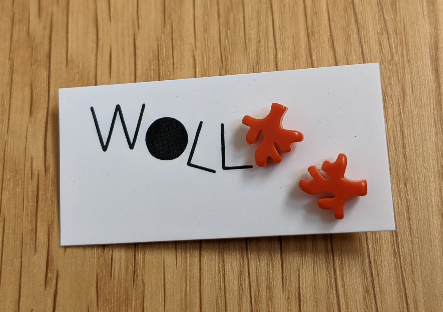 Mini coral stud earrings by Woll Jewelry