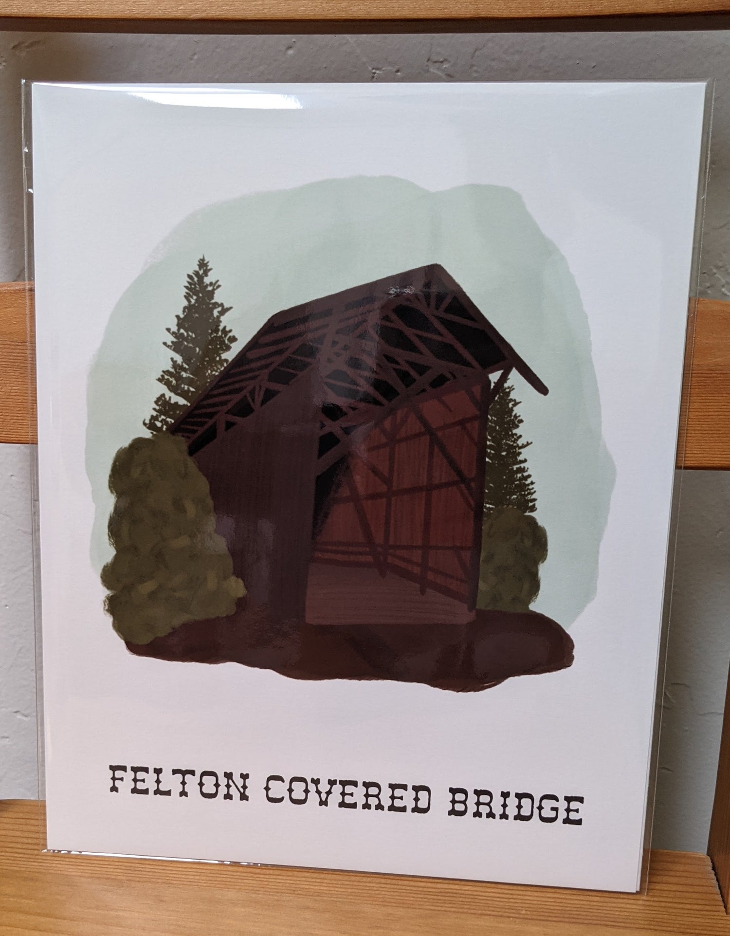 Felton Covered Bridge illustrated print by Pau Hana Designs