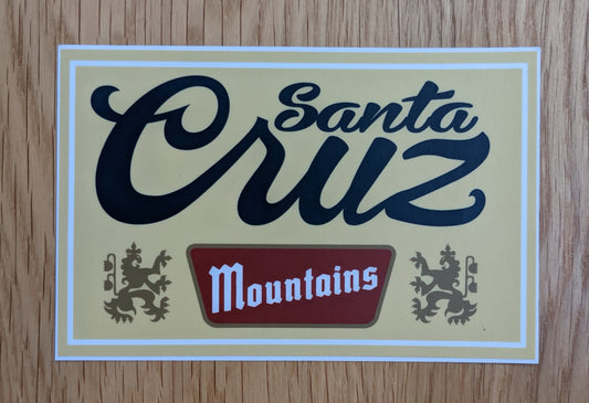 Beer inspired Santa Cruz Mountains sticker, by SCM Clothing