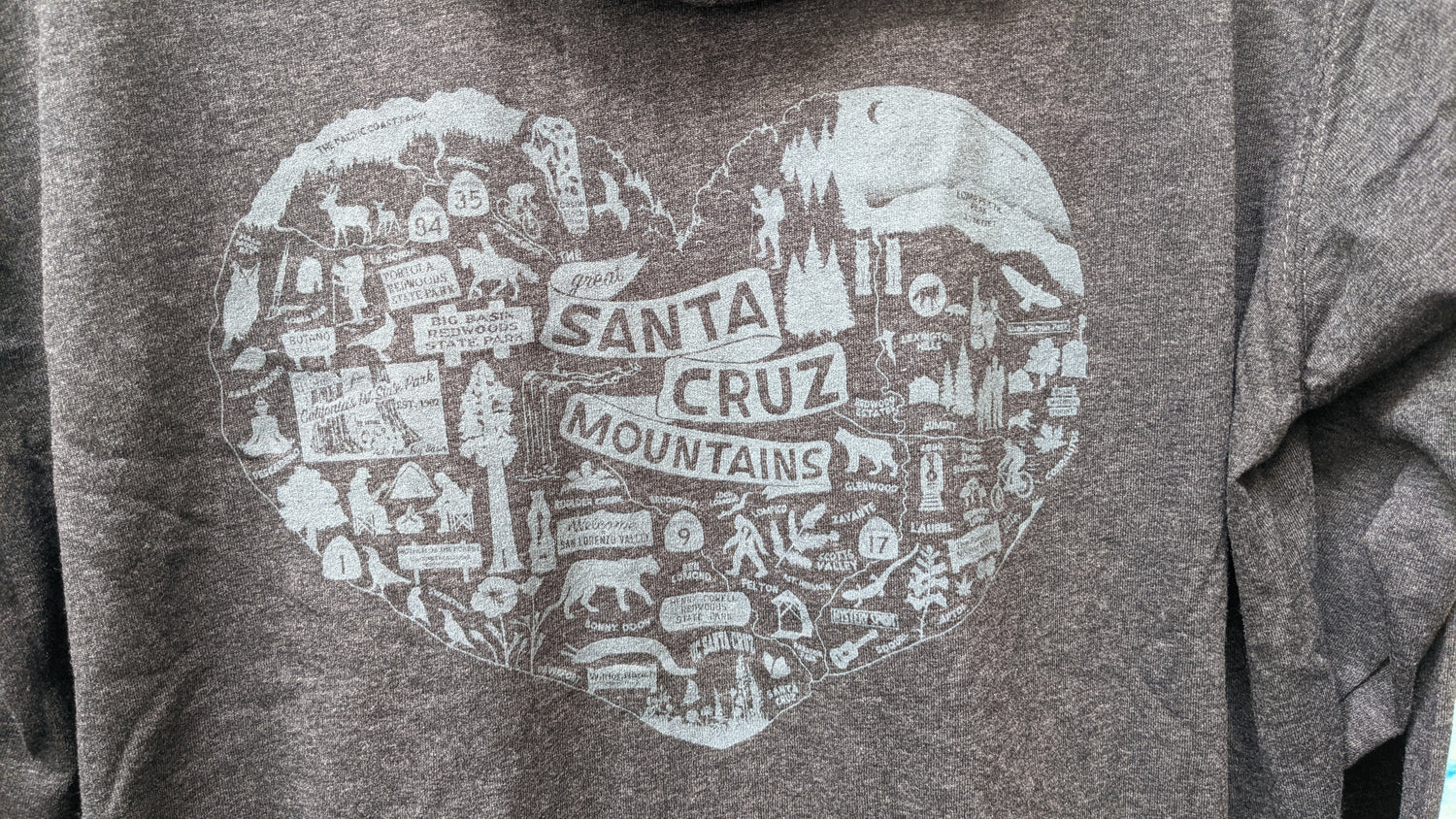 Close up of heart design by Great Santa Cruz Mountains