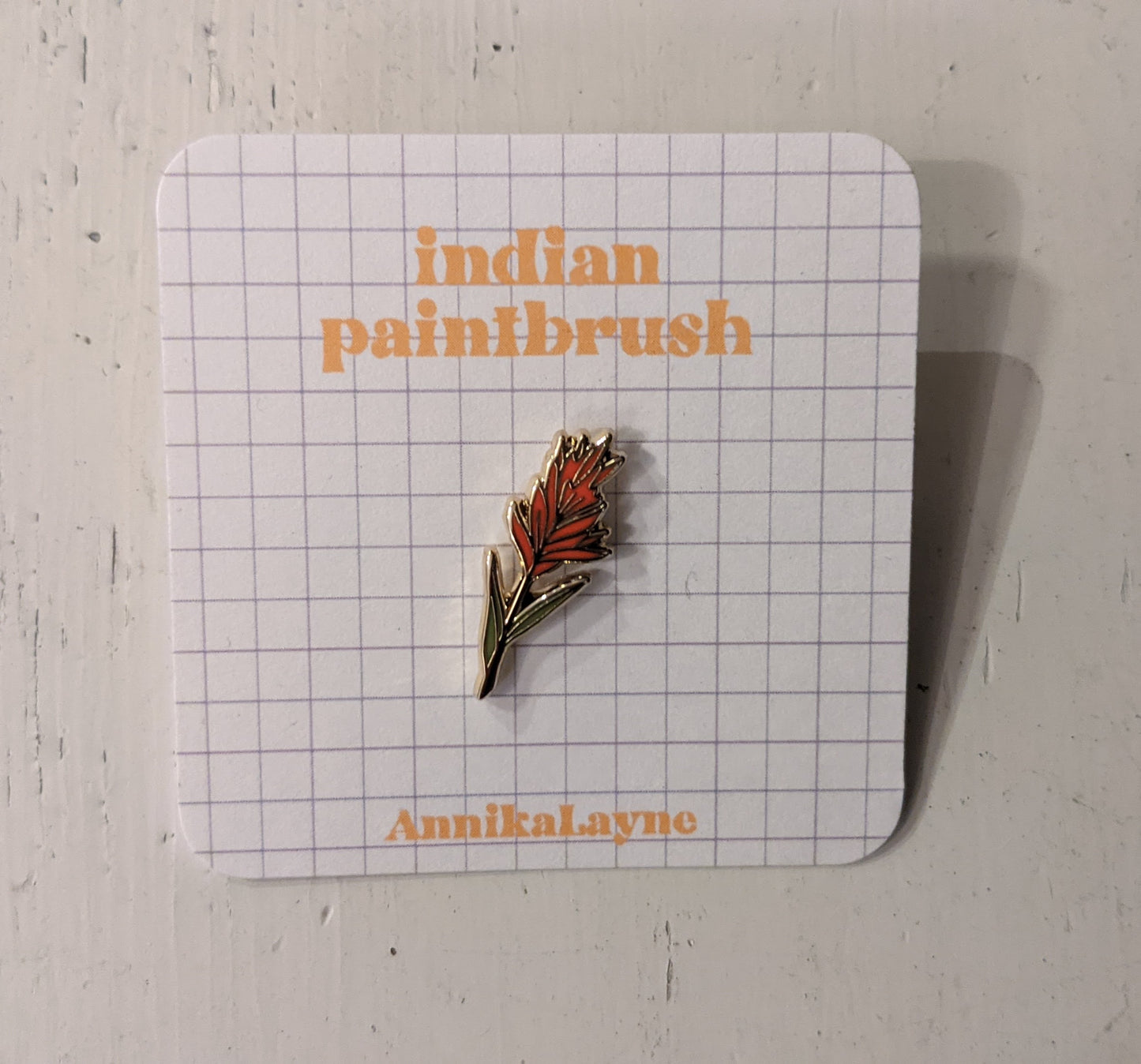 Indian Paintbrush pin by Annika Layne