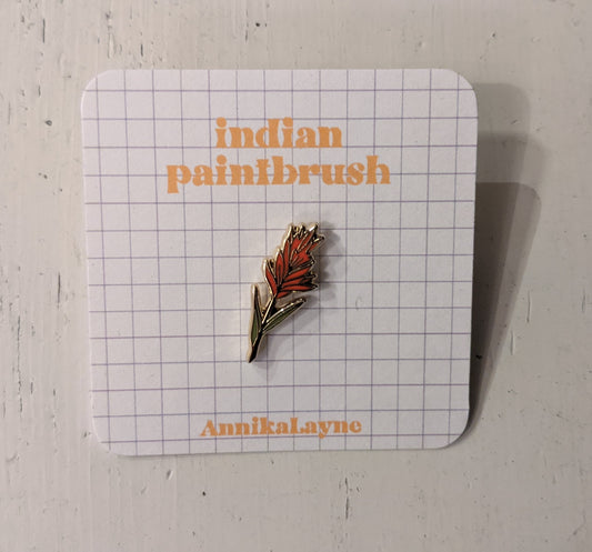 Indian Paintbrush pin by Annika Layne