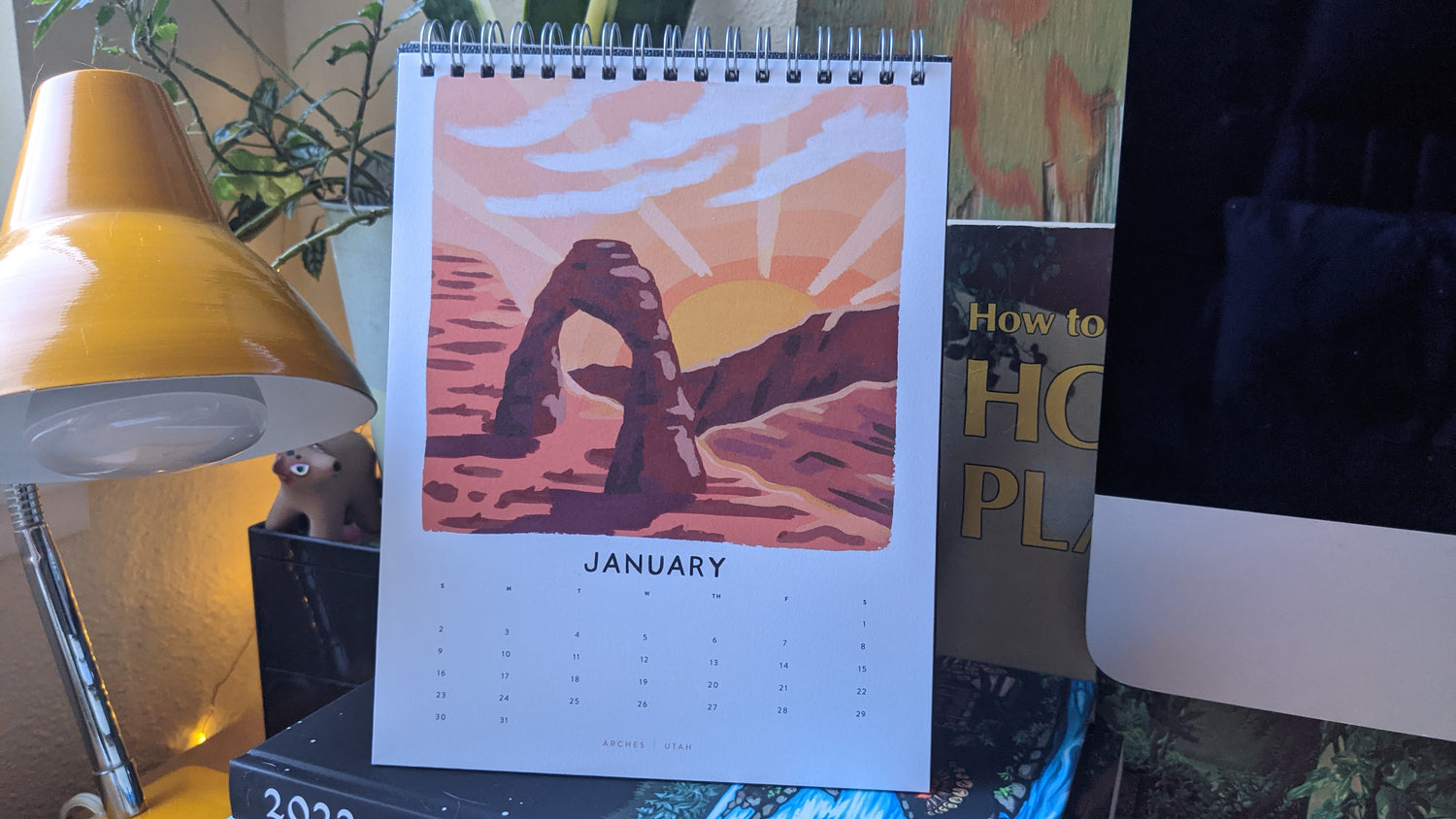 January page from National Parks 2022 Desk calendar by Idlewild