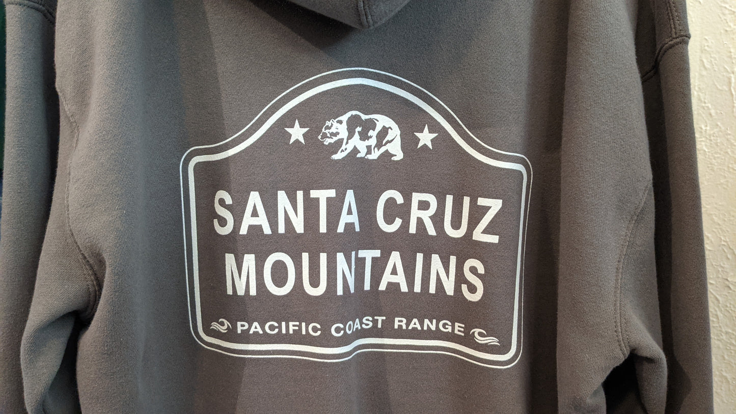 Dark gray Santa Cruz Mountains, Pacific Coast Range design, by SCM Clothing