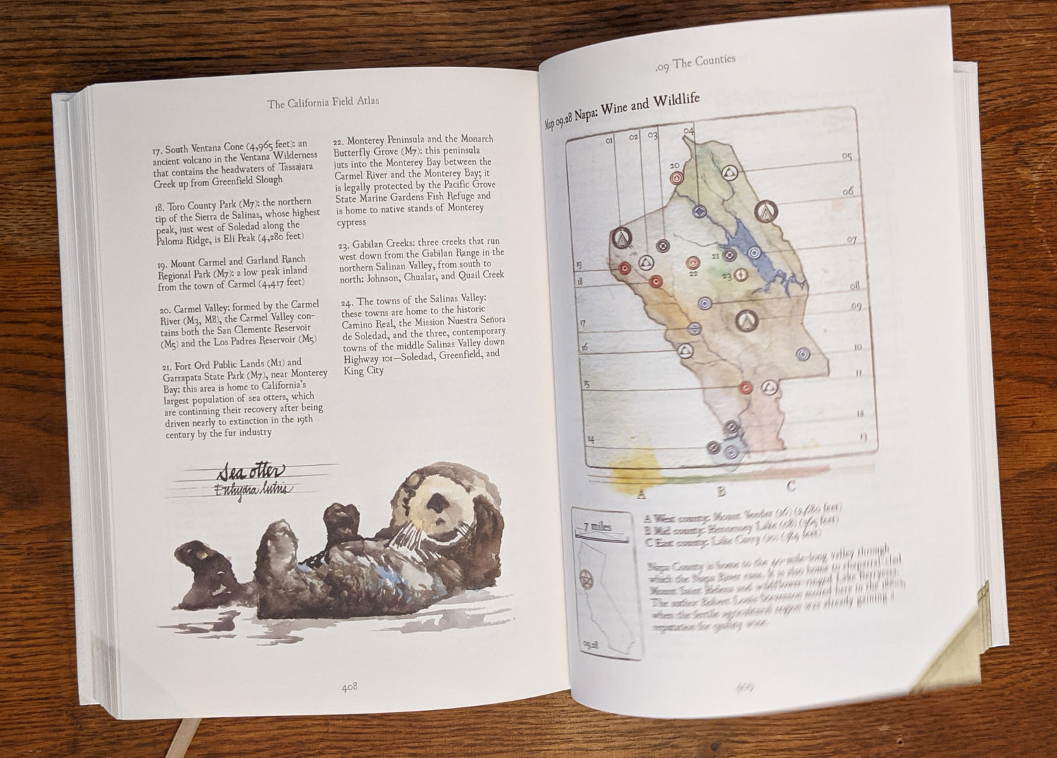 California Field Atlas Deluxe Edition book page example with illustration by Obi Kaufmann
