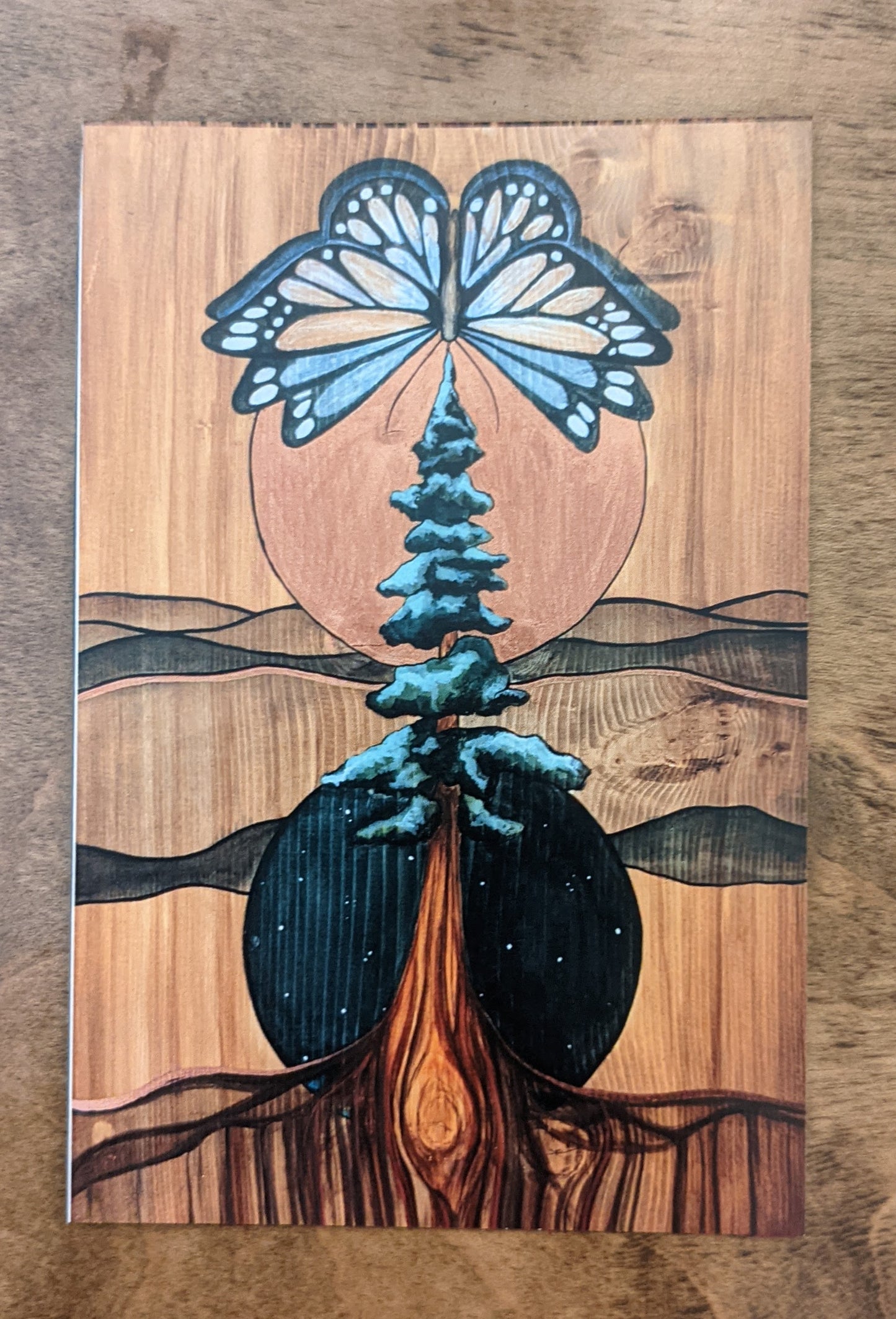 Redwood with monarch magnet by Skavenge Art
