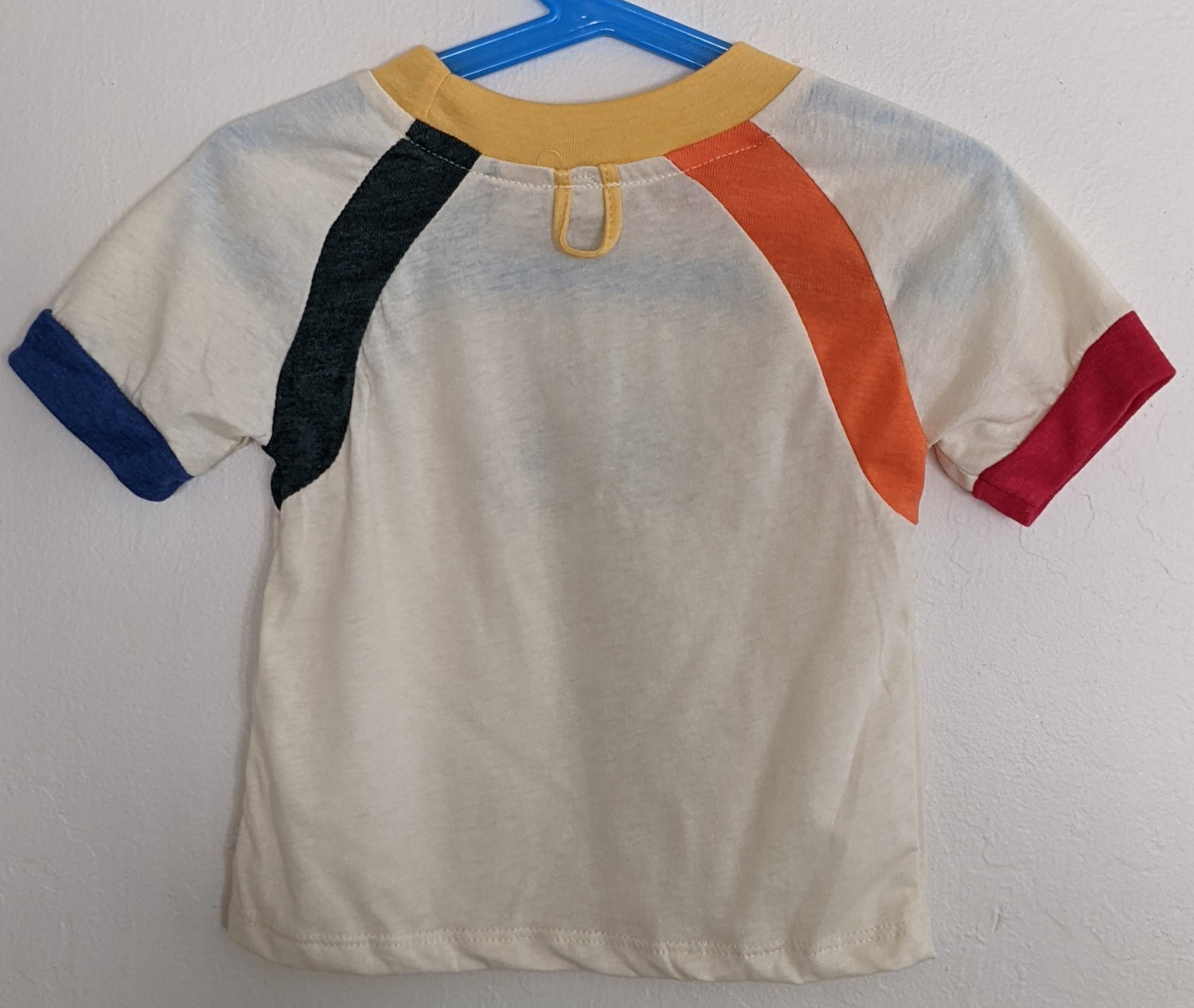 White kids shirt by Camp Collection with rainbow accents with blank back,  created by Jackie from Present