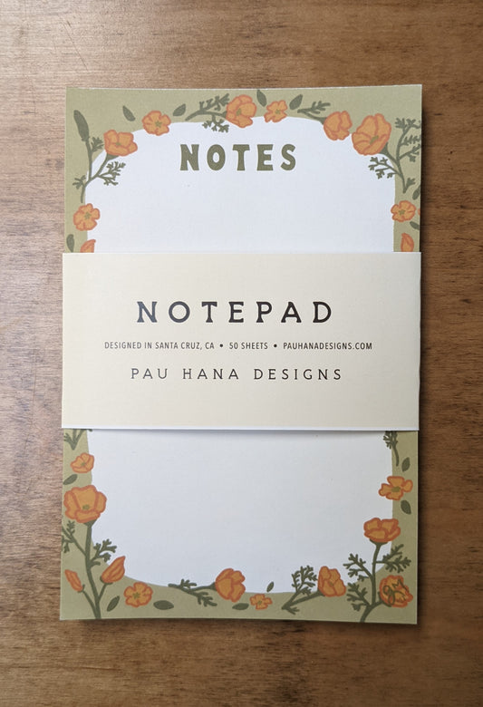 Poppy notepad by Pau Hana Designs