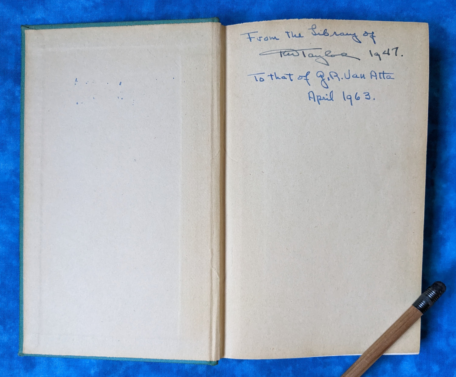 A Field Guide to Western Birds vintage book inside cover with handwritten notes