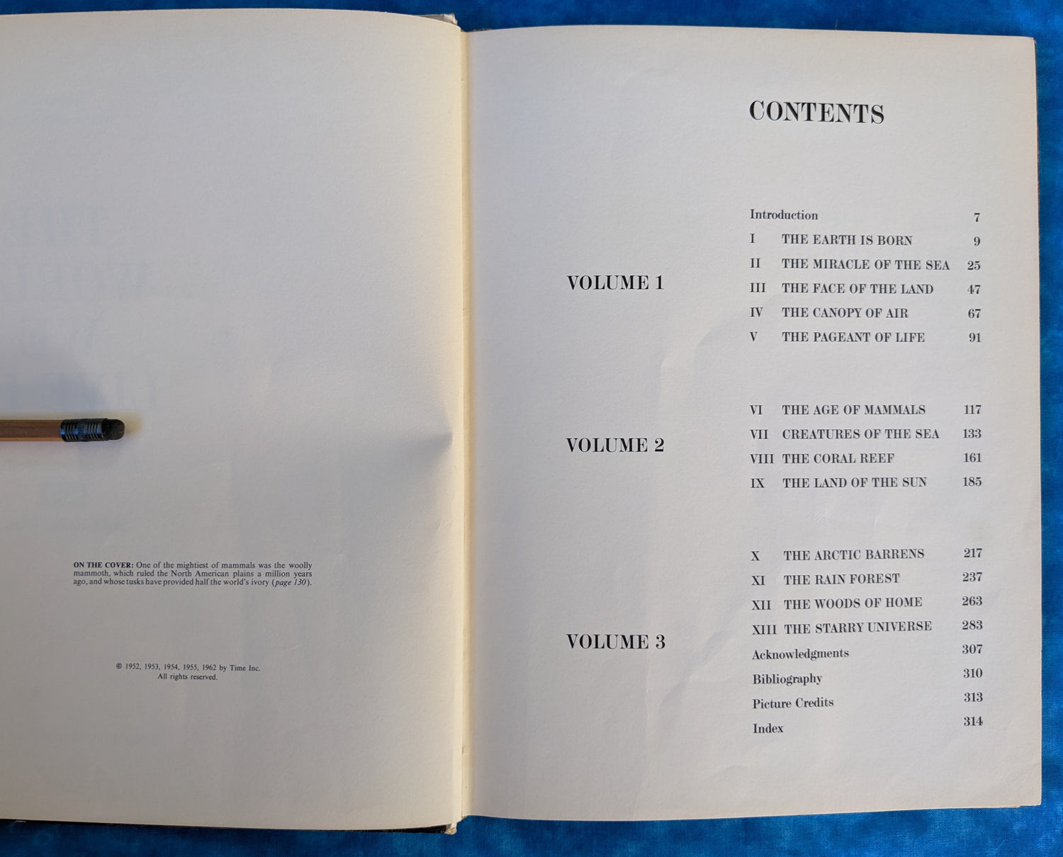 The World We Live In, Part 2: The Development of Life vintage book contents page