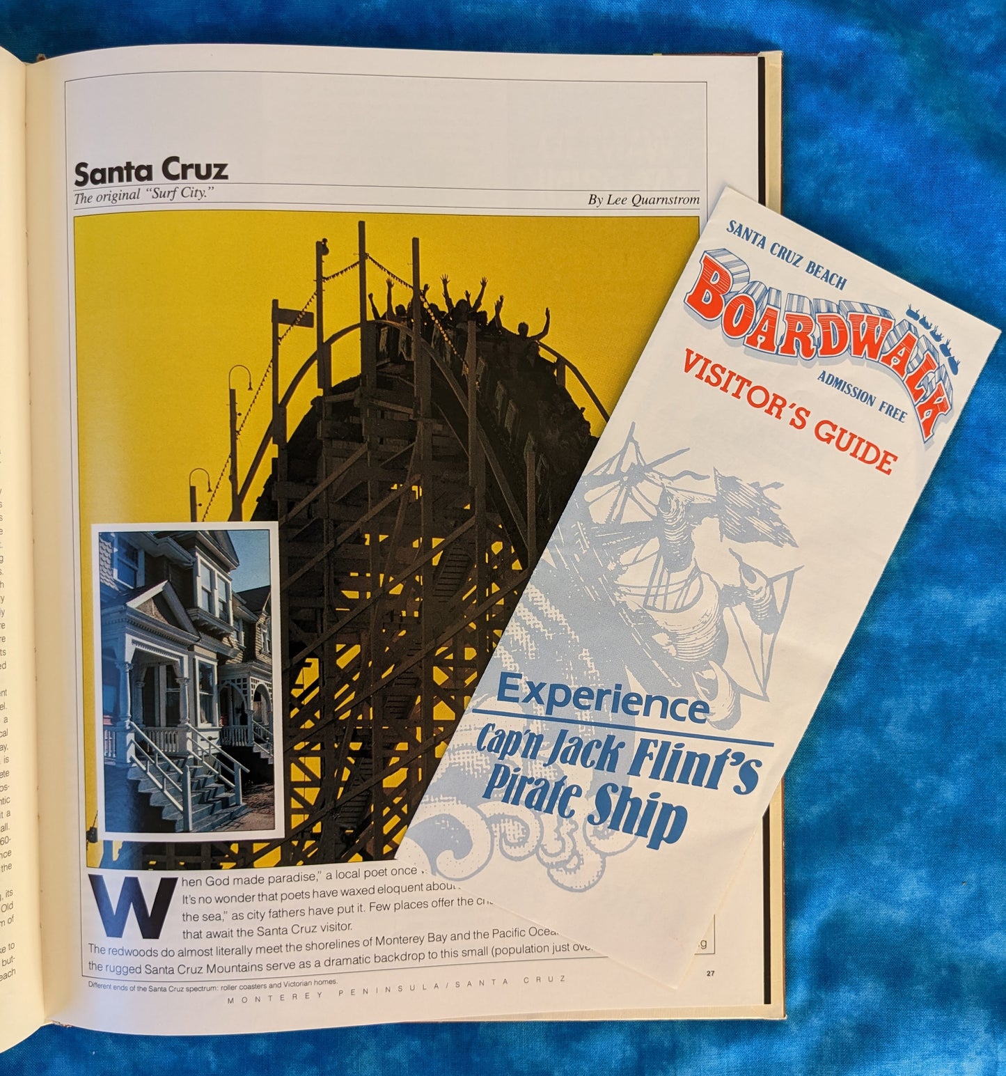 GuestLife (1984): Monterey Peninsula / Santa Cruz Hotel Copy vintage book Santa Cruz chapter + Santa Cruz Beach Boardwalk Visitor's Guide pamphlet