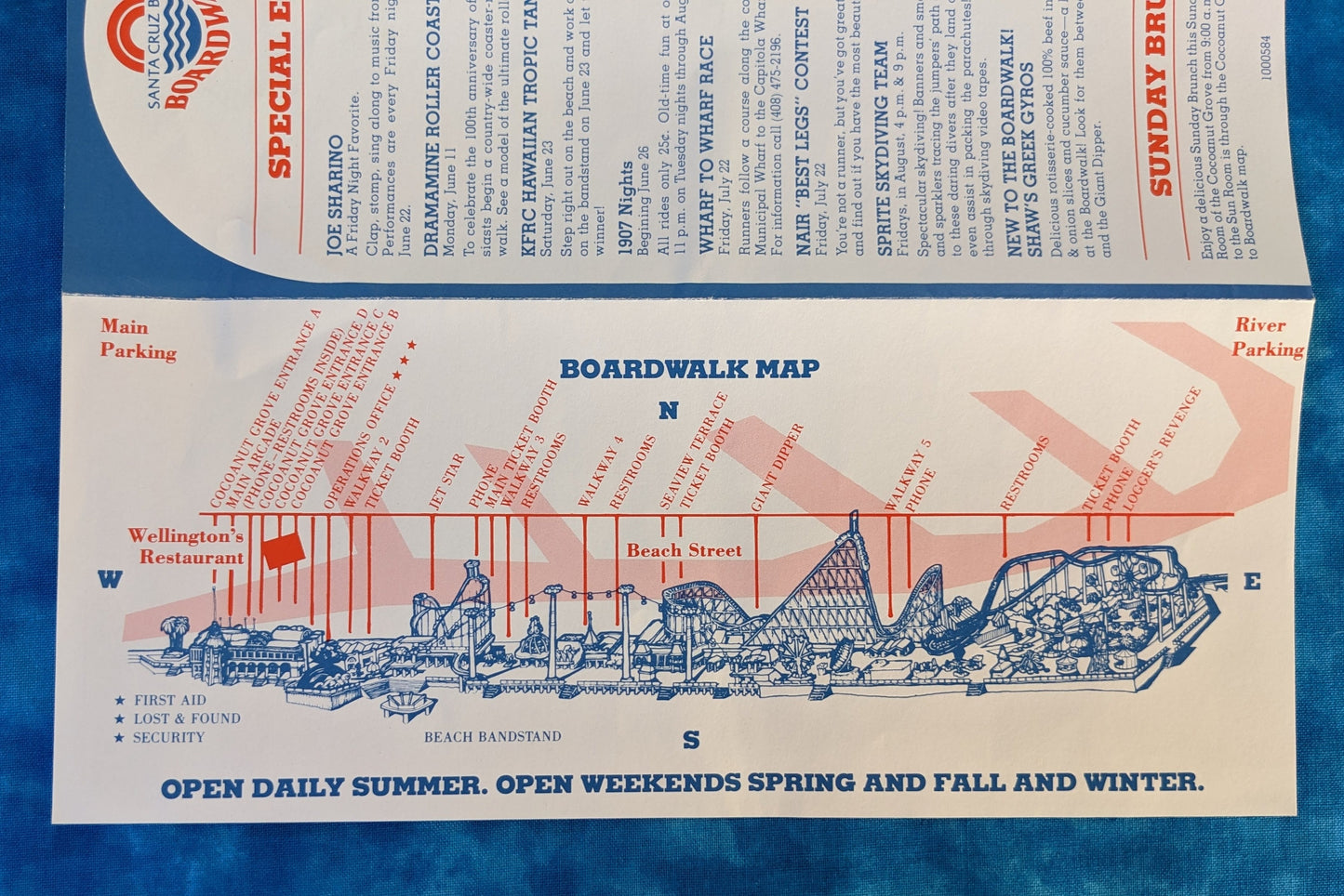 Santa Cruz Beach Boardwalk Visitor's Guide pamphlet boardwalk map