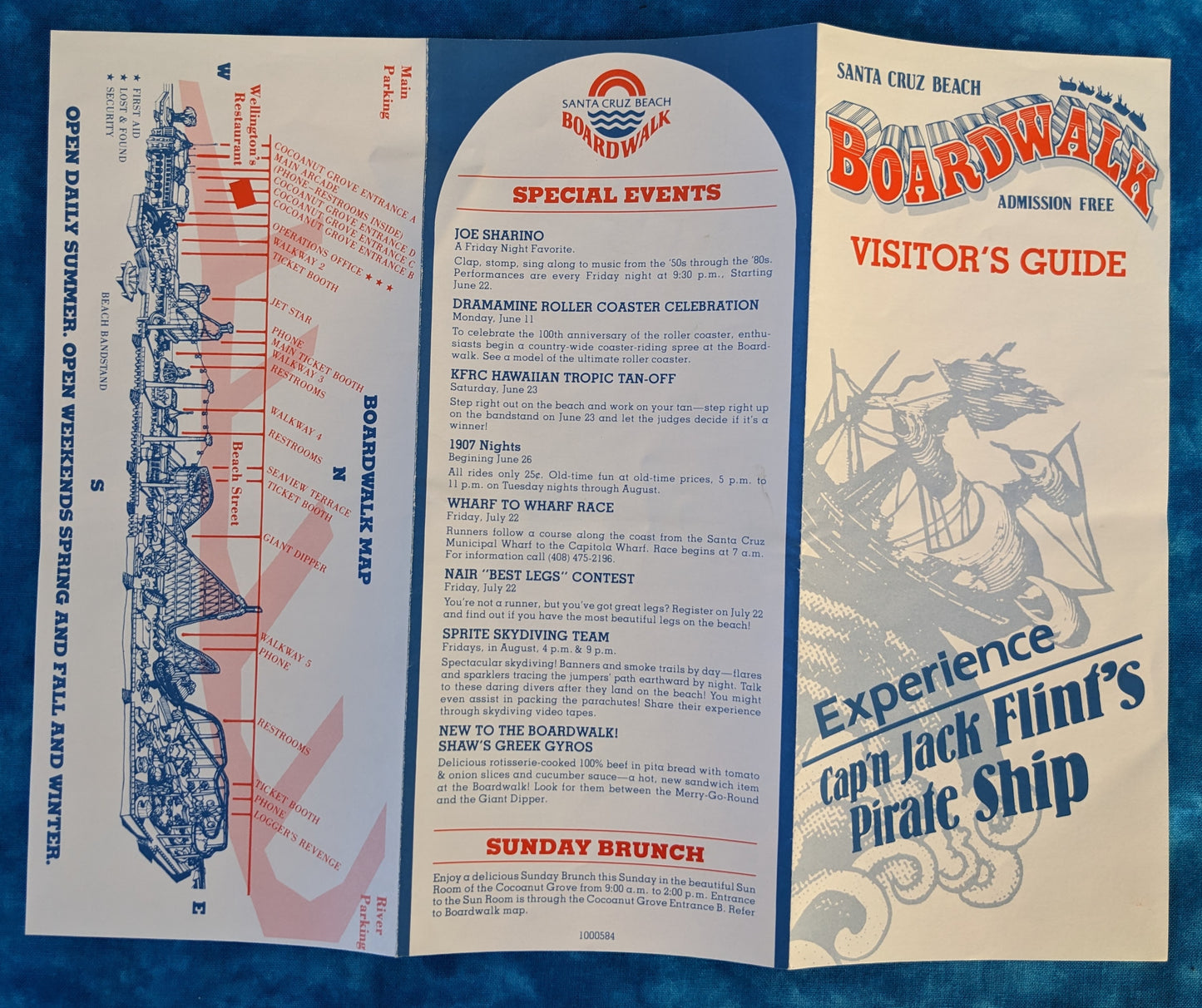 Santa Cruz Beach Boardwalk Visitor's Guide pamphlet back