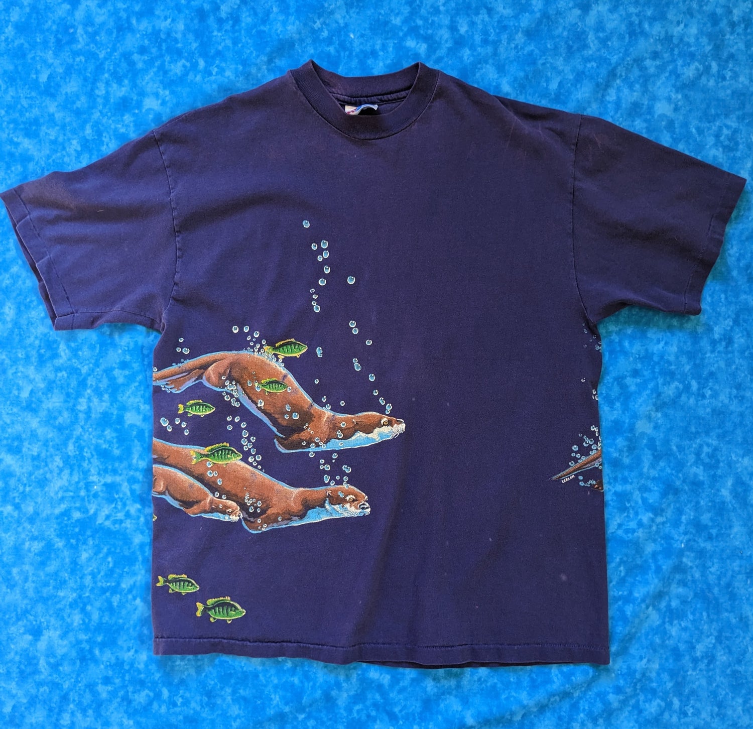 Purple Double Sided Underwater Otters Shirt