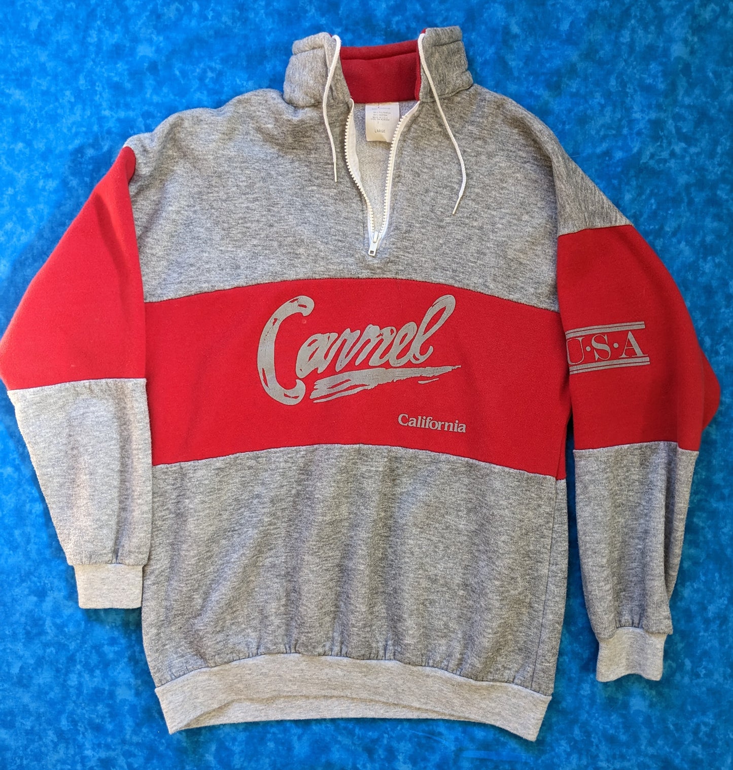 Red and gray Carmel USA pullover